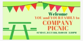 Welcome To The Company Picnic Vinyl Banner - Company Picnic Banners