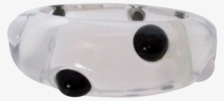 Clear Lucite With Black And White Dots Bangle Vintage - Crystal