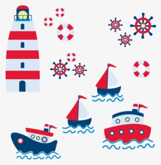 Adesivo De Parede Barcos E Farol Marinheiros - Urso Marinheiro Em Eva