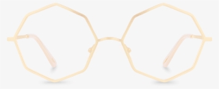 Front View Of Prism Oval Glasses Made From Gold Metal - Symmetry