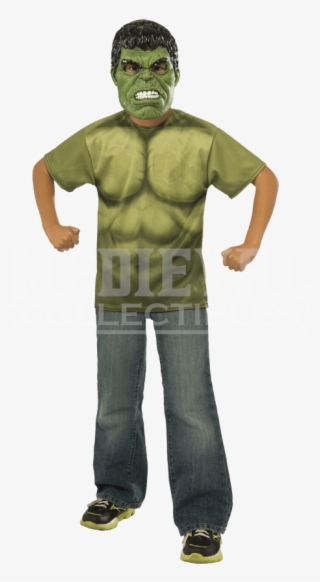 Kids Avengers 2 Hulk Costume Top And Mask Set - Kid Costume Transparent Hulk