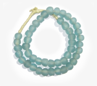 Medium African Marine Glass Bead Necklace