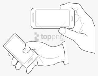 Free Png Download Vector Hand And Phone Png Images - Hand Holding Phone Positions