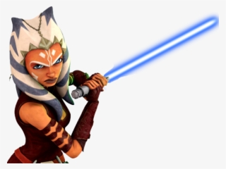 Luke Skywalker Clipart Blue Lightsaber - Ahsoka Tano Blue Lightsaber