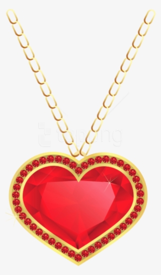 Free Png Red And Gold Heart Pendant Png - Gold Heart Pendant Png