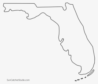 Free Florida Outline Thin Border, Cricut Design Or - Line Art