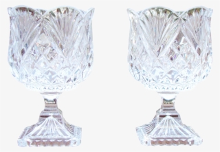 [sold] Crystal Glass Goblet Candle Holders - Wine Glass