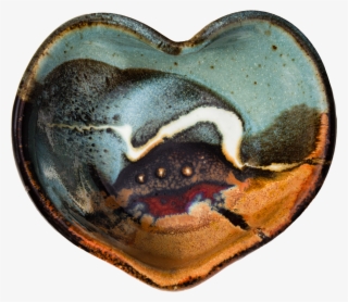 Sage-brown Handmade Pottery Heart Bowl - Heart