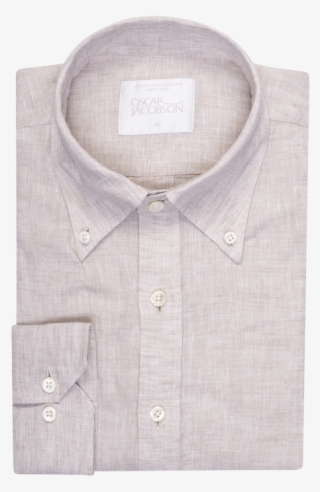 Oscar Jacobson Hubert Button Down Linen Shirt Beige - Button