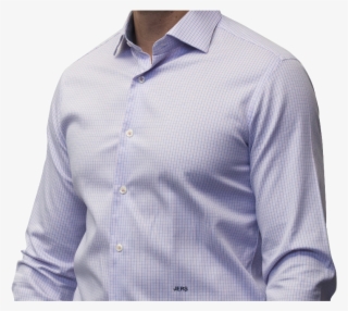 Blue And Pink Check Shirt 140s 2 Ply Cotton - Long-sleeved T-shirt