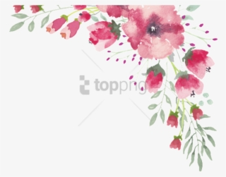 Free Png Watercolor Flower Lace Border 1 Free , - Watercolour Flowers Png Free