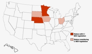 Status Of C-bed Legislation In The United States - Line Art
