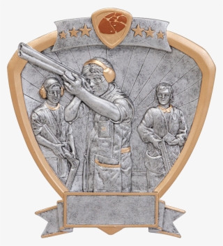 Shield Series Silver And Gold Sport Activity Resin - Trap Shooting Trophies