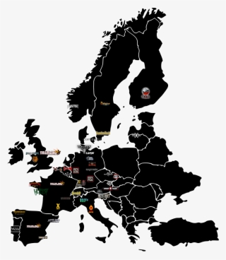 European Map Of Festivals In - Europe Map Black