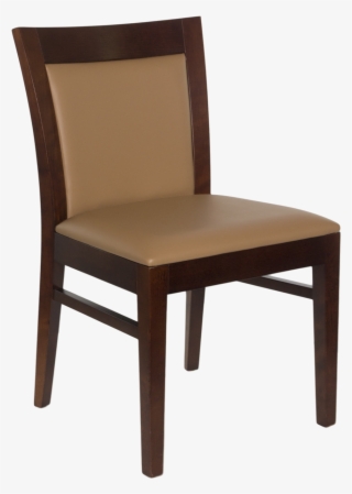 Restaurant Wood Upholstered Square Inset Back Chair - Krzesła Orzech