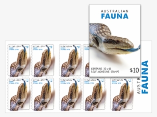 Booklet Of 10 Australian Fauna $1 Blue-tongue Lizard