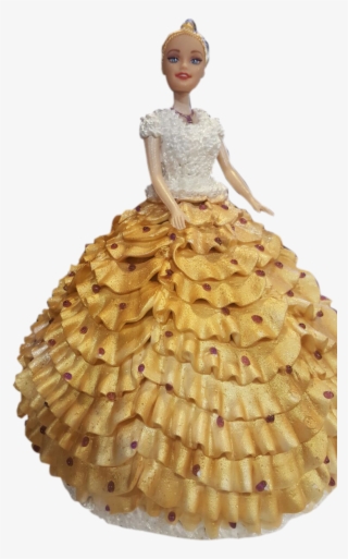 Barbie Doll Cake Wedding Cake With Rose Flowerswhite - Barbie