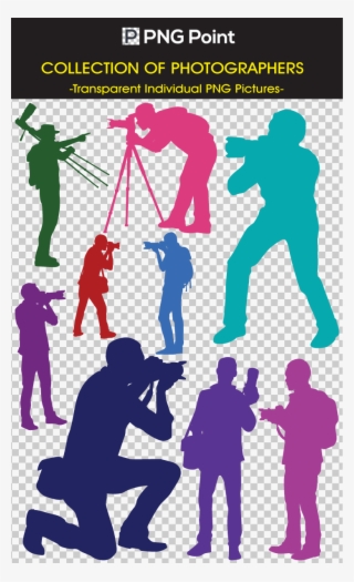 Silhouette Images, Icons And Clip Arts Of Photographers - Illustration