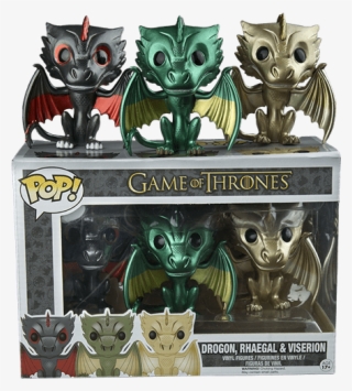 Metallic Game Of Thrones Dragons - Drogon Rhaegal Viserion Pop