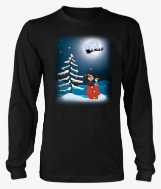 Charlie Brown And Snoopy Christmas Night Light T Shirt - Science Related Christmas Shirts