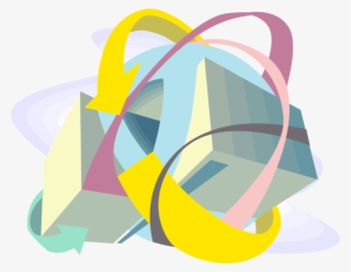 Vector Illustration Of Large Blocks With Circular Arrow - Arrow