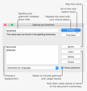 The Spelling And Grammar Window - Subscription