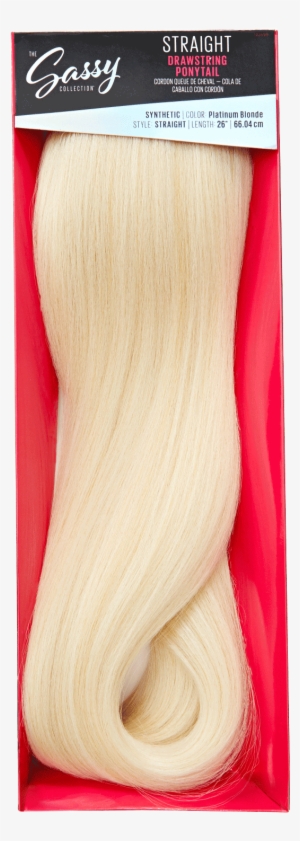 Straight Platinum Blonde 26 Inch Drawstring Ponytail