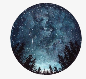 Moon Galaxy Circle Circulo Tumblr - Night Sky And Stars Tattoo