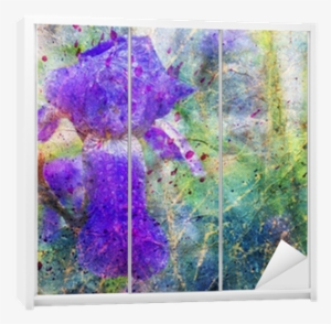 Messy Watercolor Splatter And Blue Flower Wardrobe - Watercolor Painting