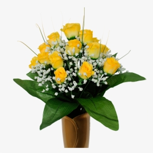 Yellow Roses With Baby's Breath - Rose