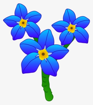 Three Forget Me Not Flowers - Cartoon Forget Me Not