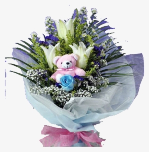 Casa Blanca W/ Babys Breath And Greenery In A Bouquet - Santikos Casa Blanca