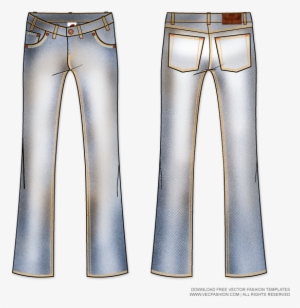 Drawing Jeans Easy - Boot Cut Jeans Vetor