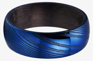 King Will Warriors™ 8mm Blue Damascus Ring With Black - Bangle