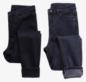 Warm Winter Jeans With Velvet Inside - Black Jeans Png Aesthetic