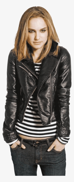 Natalie Portman Leather And Jeans Png