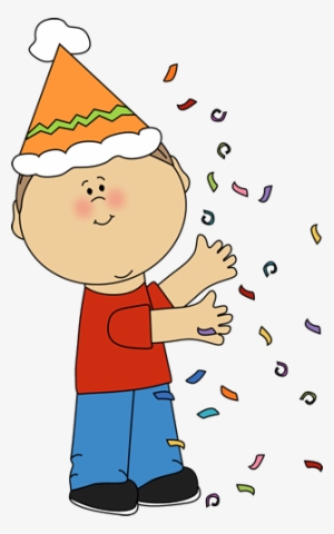 Kid With Birthday Confetti Clip Art - Kids Birthday Clipart