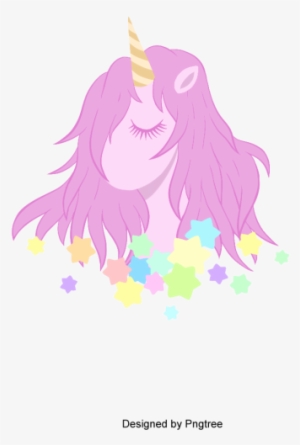 Cute Magical Unicorn Head Vector Design, Unicorn, Vector, - Vector Graphics
