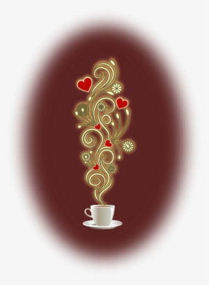 Drawing Of A Coffee Cup With Curly Steam And Hearts - Coffee Lover Trucker Hat, Adult Unisex, Tan