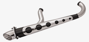 Covingtons Chrome & Black Hot Rod Motorcycle Exhaust - Covingtons Customs Hot Rod 2-into-1 Exhaust System