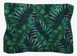 Watercolor Tropical Palm Leaves Seamless Pattern - Fashion Tropical Jungle Dial Mesh Stainless Steel Strap