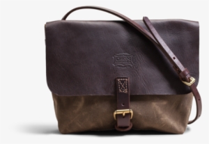 Orox Brown Leather And Brown Canvas Satchel - Satchel