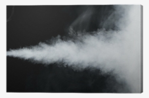 White Smoke Trail Isolated On Black Canvas Print • - White