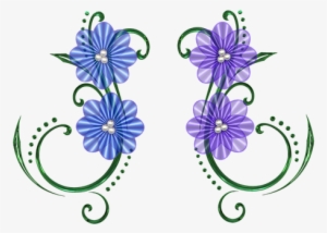 Flower Pearls Design Swirl Floral Glass Si - Png Victorian Flower Png