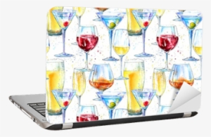 Seamless Pattern Of A Champagne,cognac, Wine,martini, - Alcoholic Drink
