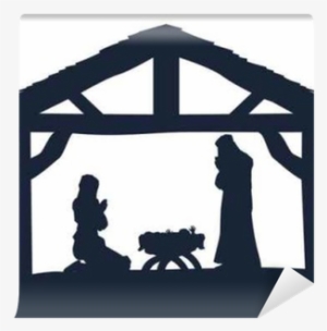 Christian Nativity Christmas Scene Silhouettes Wall - Christian Christmas Shirt Nothing Is Impossible With