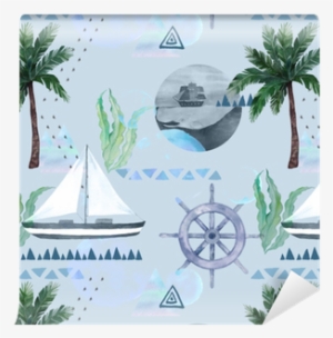 Watercolor Summer Background - Sail