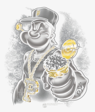 Popeye Get More Spinach Juniors T-shirt - Illustration