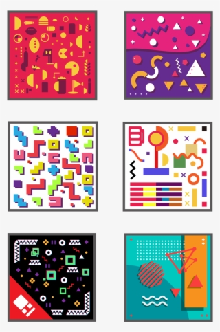 Memphis Art Geometry High Saturation Vector Png And - Graphic Design