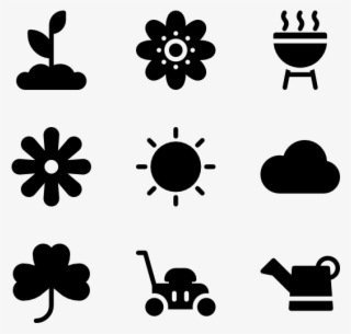 Spring - Black And White Small Flower Clipart